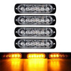 4pcs car ultra-thin side lights yellow white red&blue warning lights modified truck trucks in the network strobe lights