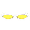SHAUNA Trending Women Small Oval Sunglasses Fashion Metal Frame Men Clear Red Lens Shades UV400