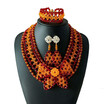 New Red Crystal Dubai Bridal Statement Necklace African Wedding Jewellery Set Bridal Jewelry Nigerian Party Jewelry Set For Women