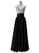 V Neck Sequined Chiffon Long Prom Dresses Sleeveless Formal Party Evening Bridesmaid Dresses 2018