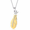 Womens Feather Design Stainless Steel Pendant Necklaces
