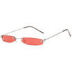SHAUNA Drop Shipping 2018 Ins Women Small Rectangle Rimless Sunglasses Fashion Pin Bridge Men Clear Purple Red Green Glasses
