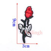 1 Piece Patches Red Flower Embroidered Patch 3D Applique DIY Sewing Repair Accessories Fabric Stickers Wedding Clothing Patches