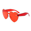 SHAUNA 2018 Spring Summer Oversize Candy Colors Women Heart Sharp Sunglasses Fashion Rimless Men Clear Red Lens Glasses UV400