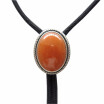 New Original Nature Red Aventurine Stone Wedding Oval Bolo Tie Necklace