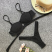 Womens pure color swimsuit sexy bikini