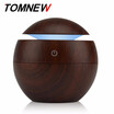 TOMNEW 130ML Cool Mist Humidifier USB Aromatherapy Diffuser Essential Oils Aroma Diffuser Wood Grain Mini for Home Office Spa