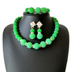 New Style Nigerian Wedding Beads Bridal Jewelry Set Indian Wedding Jewelry Beads Necklace Earrings For Women African Jewelry Set