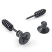 Hpolw Mens Stainless Steel Novelty Punk Rock Screw Stud Earrings Set Black