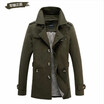 2017 New Fashion men are upscale in winter slim Fit Casual trench coatmale pure color Pure cotton long jackets S-5XL