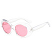 SHAUNA Trending Candy Colors Women Oval Sunglasses Fashion Men Glitter Transparent Red Yellow Green Purple Glasses UV400