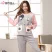 Urban beauty pajamas female cute cartoon ladies home service autumn&winter warm long sleeve suit coral velvet pajamas 1H7108 light pink M