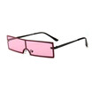 SHAUNA Trending Small Rectangle Rimless Sunglasses Women Retro Clear Pink Red Orange Integrated Lens Sunglasses UV400