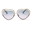 SHAUNA Oversize Double Rims Women Heart Sharp Sunglasses Fashion Fashion Gradient Lens Glasses UV400