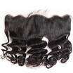Lace Frontal Closure Indian Loose Wave Virgin Hair Closure Ear to Ear Size 13x4 Loose Wavy Curly Remy Human Hair Frontal Closures