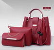 ZHANAO new womens bag European&American style shoulder bag solid color fashion beads tassels mother bag three-piece