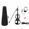 44 Wood Maple Electric Violin Fiddle Stringed Instrument with Ebony Fittings Cable Headphone Case for Music Lovers Beginners Dura