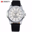 CURREN new fashion casual quartz watch men large dial waterproof chronograph releather wrist watch relojes free shipping 8123