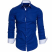 Men Fashion Long Sleeve Shirts Cotton Business Turn-down Collar Shirts Plus Size XS-4XL