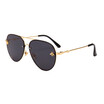 SHAUNA Fashion Little Bee Decoration Women Pilot Sunglasses Vintage Men Rimless Gradient Lens Glasses UV400