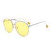SHAUNA Oversize Double Bridges Women Round Sunglasses Unique Ladies Clear Red Lens Shades UV400