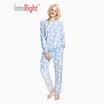INTERIGHT pajamas womens autumn&winter flannel warm pajamas home service suit cute bear pattern red bear L
