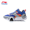 Li Ning official flagship store childrens shoes mens childrens basketball shoes Li Ning cloud bottom shock absorption wear support professional basketball shoes childrens sports shoes YKBM003-1 crystal blue 38
