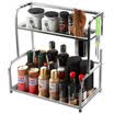 MG MEJUE Z-03106030 estantes de cocina de acero inoxidable palillos para picar tubos suelo de la pared que cuelga accesorios de cocina estante de almacenamiento doble 30 cm