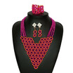 Red Skirt Bridal Wedding Necklace African Beaded Jewelry Nigerian Women Clothing Jewelry Set African Beads Jewelry Sets