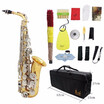 Professional Alto Saxophone Sax Glossy Brass Engraved Eb E-Flat with Case for Music Lovers