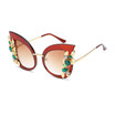 SHAUNA Oversize Luxury Crystal Decoration Women Cat Eye Sunglasses Spring Hinges Fashion Ladies Gradient Lens Eyeglasses