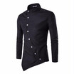 Men Shirt 2018 Personality Oblique Button Irregular Men Casual Dress Shirt New Arrival Long Sleeve Slim Fit Quality Male Shirts