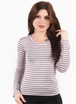 Shirt women stripes high waist tight long-sleeved T-shirt tops Ships from Russia Delivery estimate 37 days