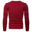 AOWOFS European code mens round neck sweater Amazon foreign trade solid color long-sleeved mens knit bottoming shirt YM005