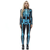 2018 Halloween human skeleton jumpsuit Tight skinny&funny long-sleeved womens jumpsuit