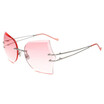 SHAUNA Oversize Women Rimless Sunglasses Hollow Out Metal Legs Fashion Ladies Gradient Lens Shades UV400