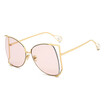 SHAUNA Venetian Pearl Decoration Oversize Half Frame Women Butterfly Sunglasses Fashion Men GradientClear Lens Shades UV400