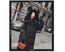 Color over-the-knee&long down jacket womens coat South Korea east gate raccoon fur collar thickened loose bread suit