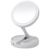 LED Lighted Folding Makeup Mirror Vanity Pocket Mirror With Storage Box Organizer 10X Magnifying Mirror With Lights