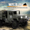 WPL B-16 116 24G 2CH 6WD Military Truck RC Off-road Crawler Army Car Electric Vehicle With Light RTR Children Gift Kids Toy