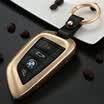 Digalon blade-type BMW new BMW 7 Series metal car key case 18 BMW 5 Series X5 X6 X1 car key bag cover leather keychain moonlight silver