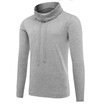 Mens 3D Hollow Tops Long-sleeved High Collar Jackets Drawstring Slim Simple Pullover Sweatshirts
