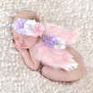 Newborn Baby Girls Pink Feather Angel Wing Flower Headband Photography Prop