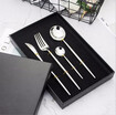 OLOEY304 stainless steel knife fork spoon mirror mirror light titanium gold coffee spoon simple style knife set