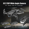 Dongmingtuo X12 720P Wide Angle Camera WiFi FPV Drone Altitude Hold RC Quadcopter w Three Batteries