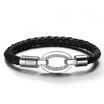 Pulsera de cuero de piel de vaca de Crysatl redonda plana