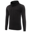 Mens 3D Hollow Tops Long-sleeved High Collar Jackets Drawstring Slim Simple Pullover Sweatshirts