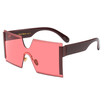 SHAUNA Oversize Half Frame Women Square Sunglasses Fashion Men Orange Yellow Lens Glasses UV400