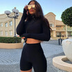 NeillieN Sportswear casual wearTight fitting sportswear2018 autumn womens wear long sleeves shorts two sports suits