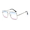 SHAUNA Spring Hinge Fashion Women Square Sunglasses Retro Men Blue Pink Gradient Glasses UV400